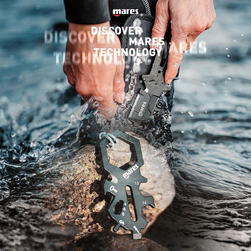 Mares أداة سمارتى ميني متعددة الاستخدامات - مفتاح ألين 4 مم، فتاحة زجاجات، مفك براغي ومجموعة متنوعة من المفاتيح للغوص - Image 3